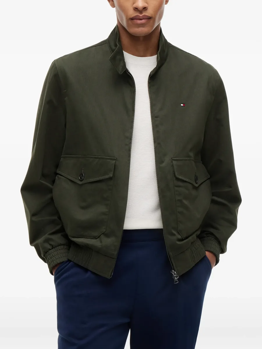 logo-patch zip-up cotton jacket 6
