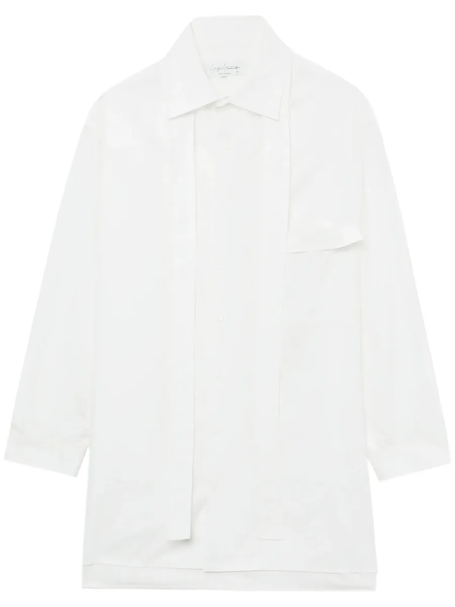 scarf-detail cotton shirt 2