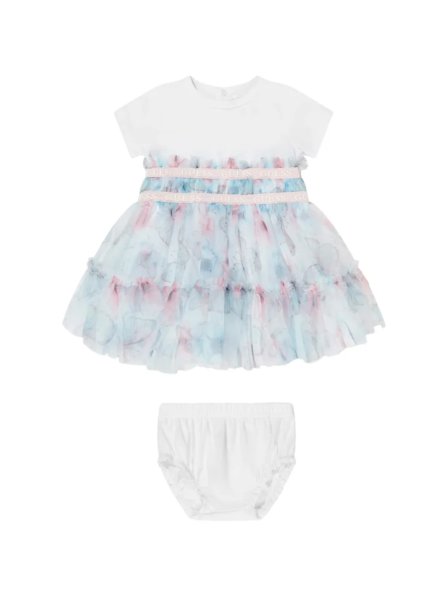 платье с оборками и принтом 1