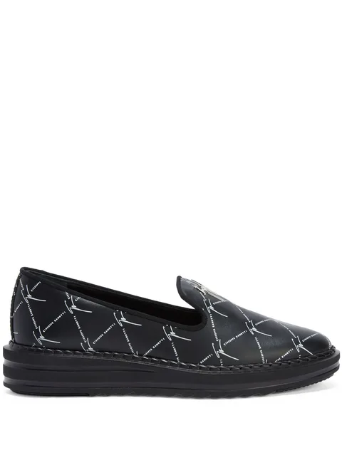 Tim logo-lettering loafers