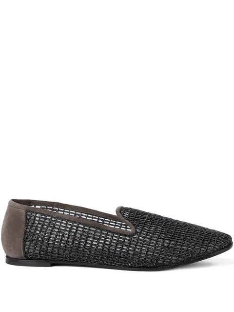 monili embroidered net loafers