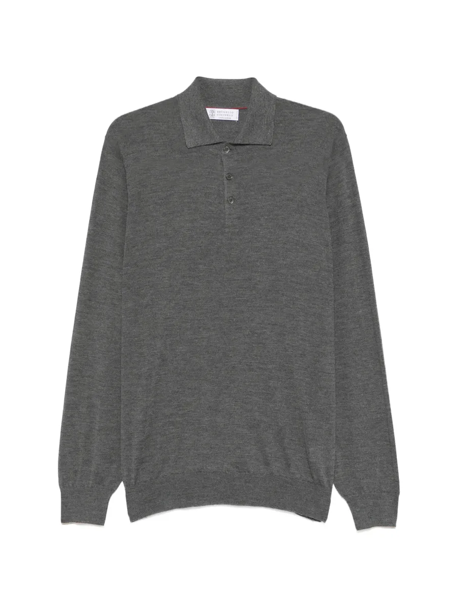 button long-sleeve polo shirt 1