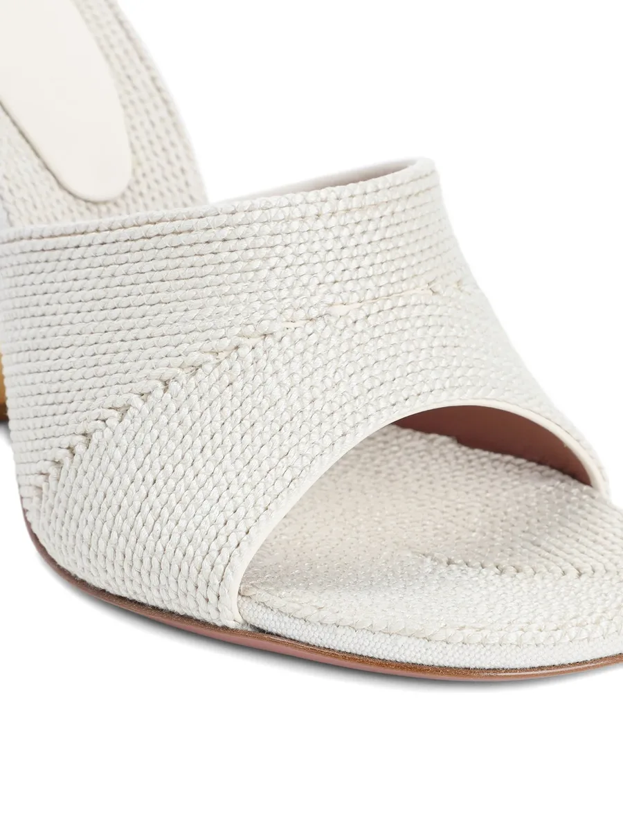 90mm leather heeled sandals 7