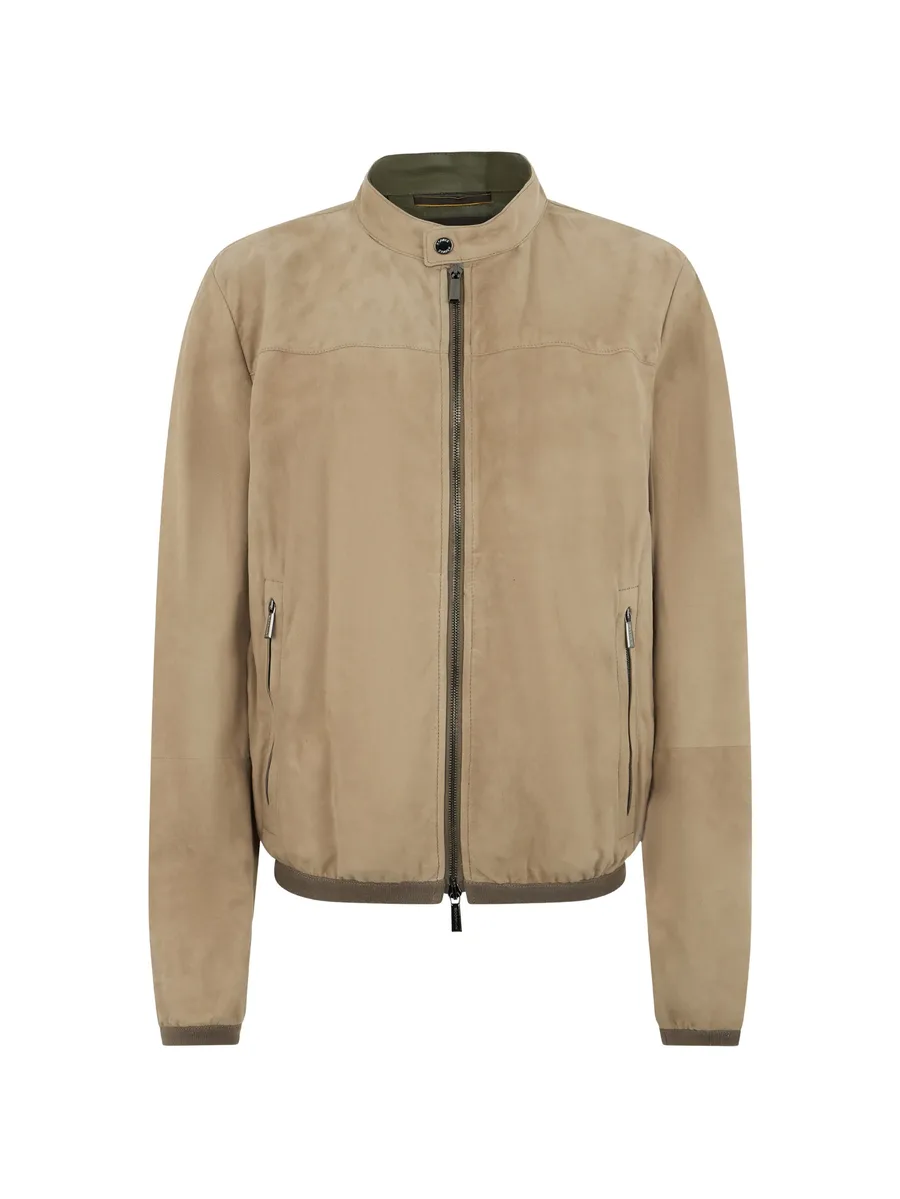 zip collar leather jacket 1