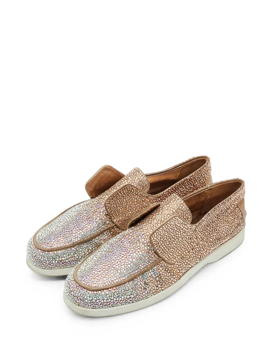 crystal-embellished leather loafers 4