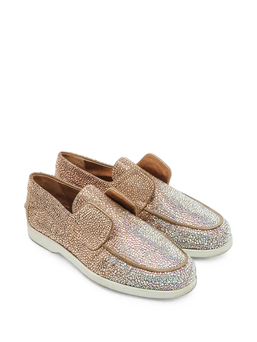 crystal-embellished leather loafers 5