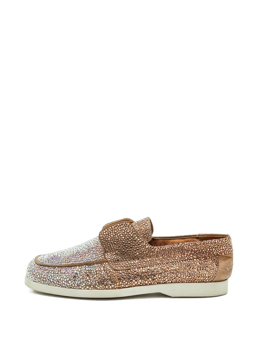 crystal-embellished leather loafers 1