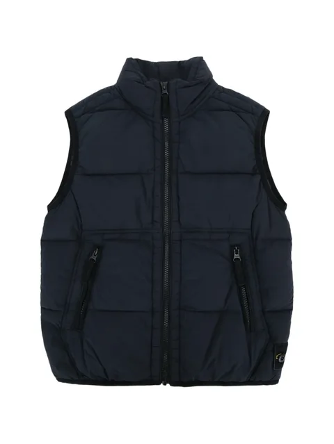 quilted logo-patch gilet