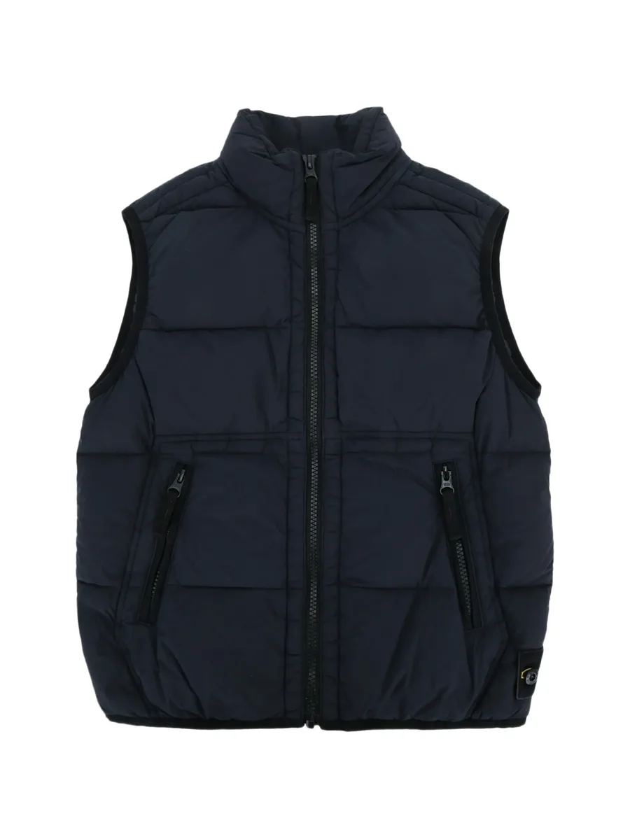 quilted logo-patch gilet 1