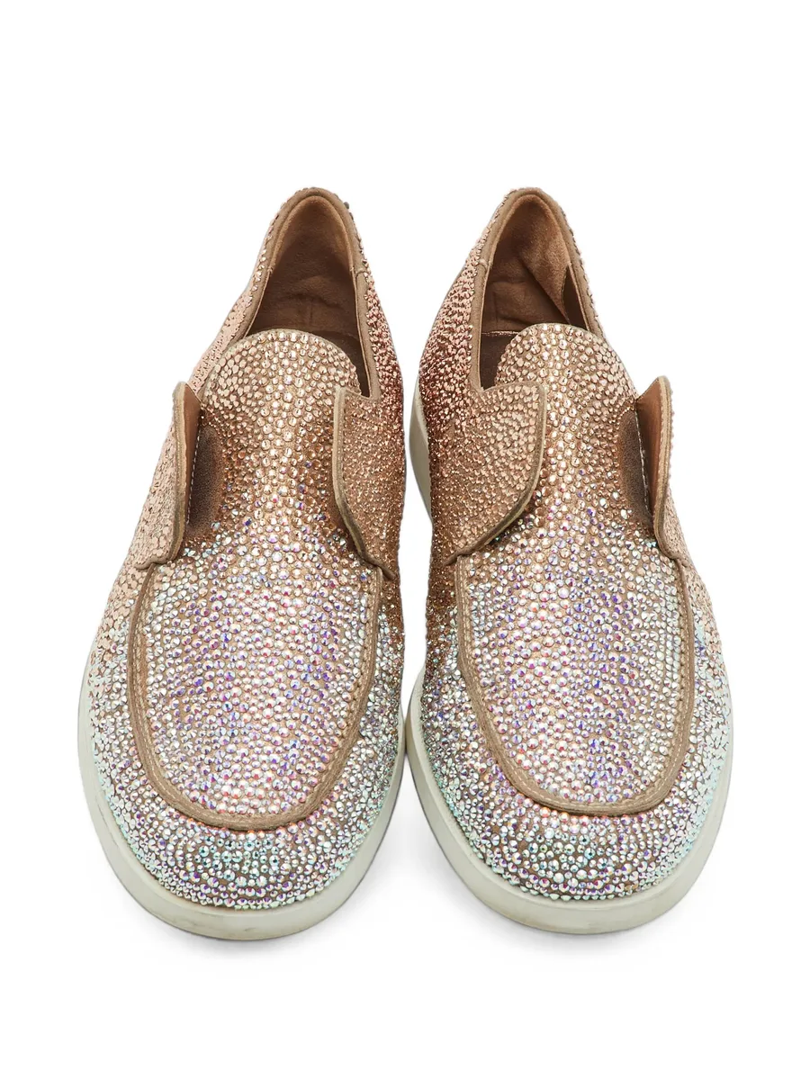 crystal-embellished leather loafers 3