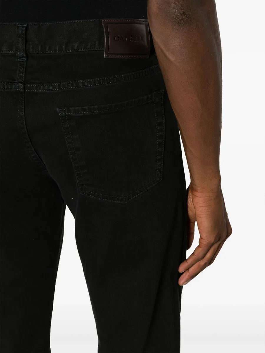 logo-patch slim-fit trousers 9