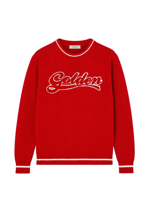 logo-intarsia striped-trim sweater