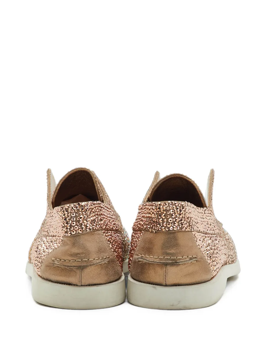 crystal-embellished leather loafers 2