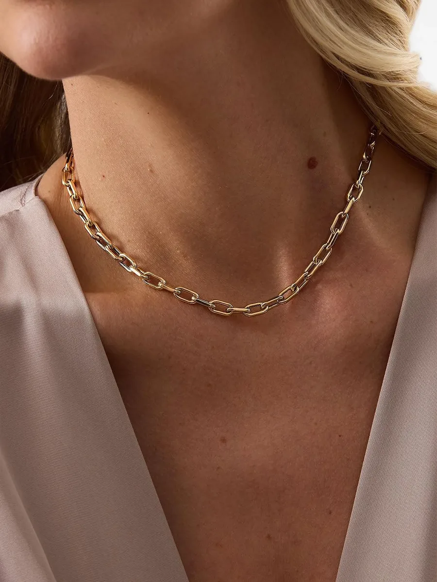 small Nantucket rectangle chain necklace 2