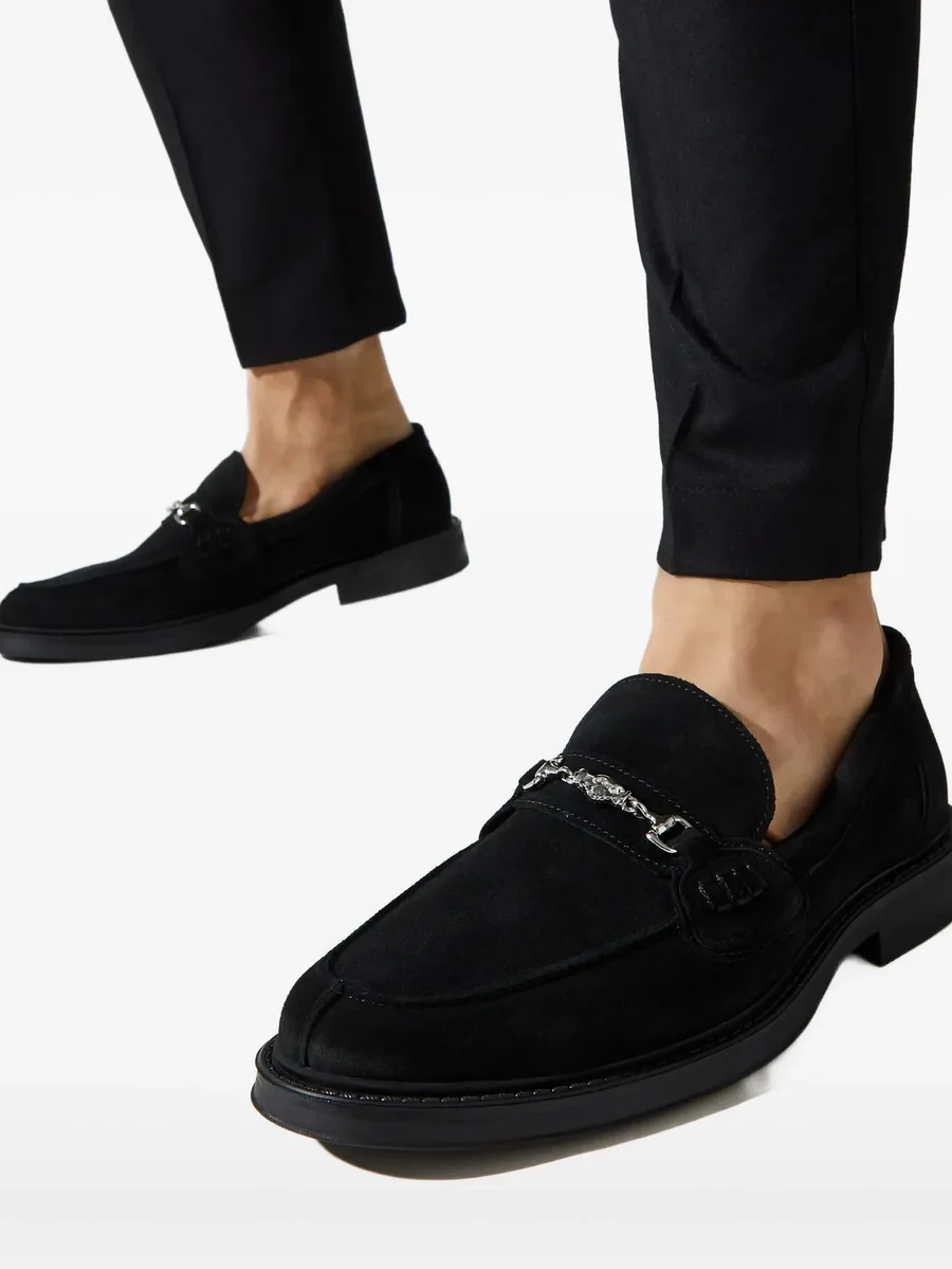 rounded toe suede loafers 8