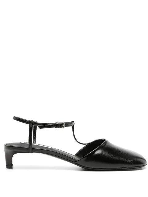 T-bar leather pumps