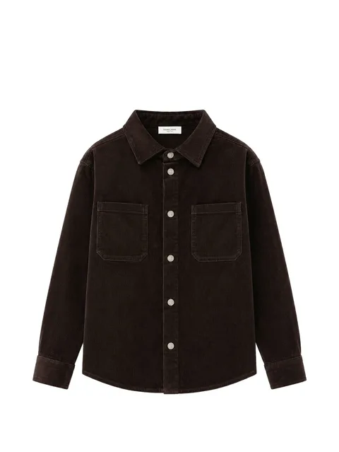 corduroy logo-print shirt