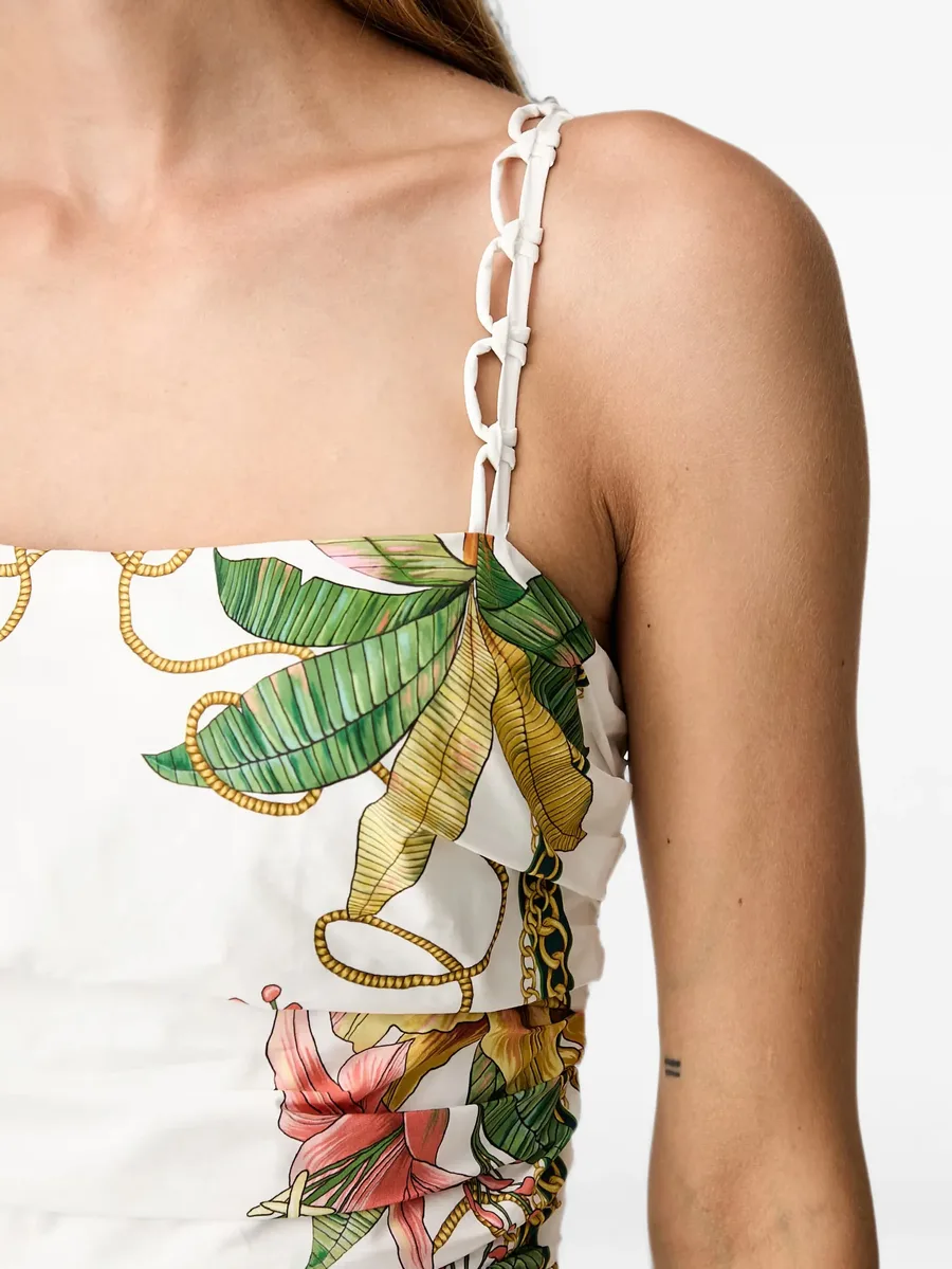 Tropical Royalty off-white midi dress sleeveless 5
