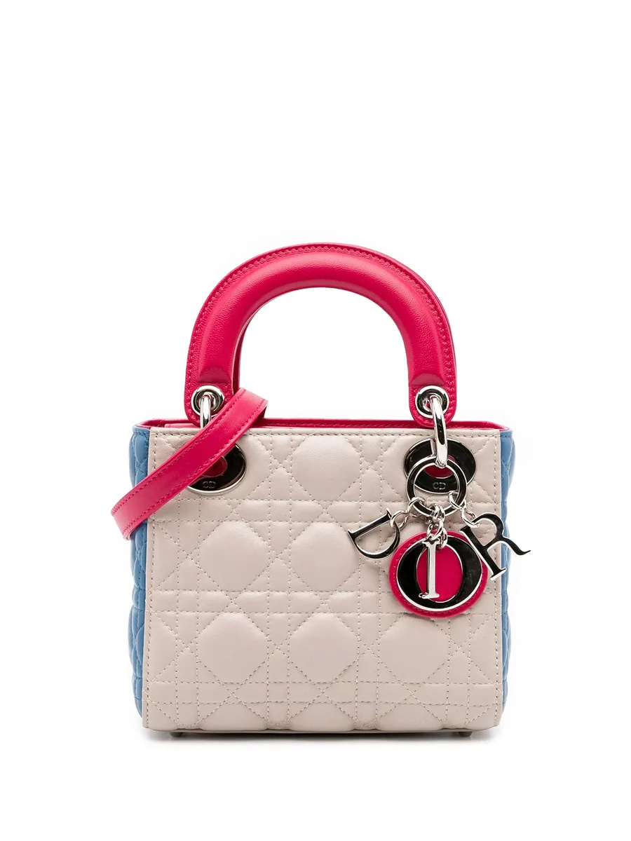 маленькая трехцветная сумка-сэтчел Cannage Lady Dior Tricolor (2014 год) 1