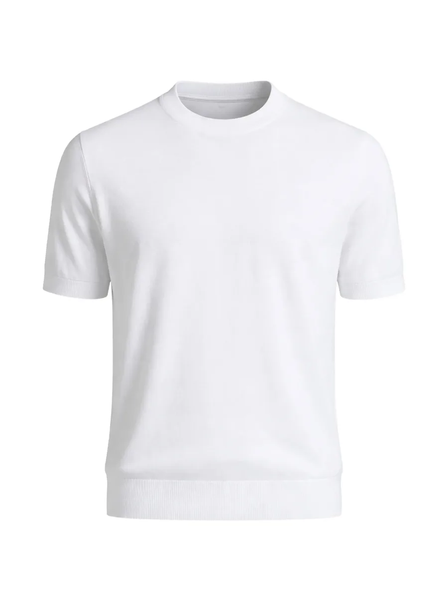 crewneck knitted cotton T-shirt 1
