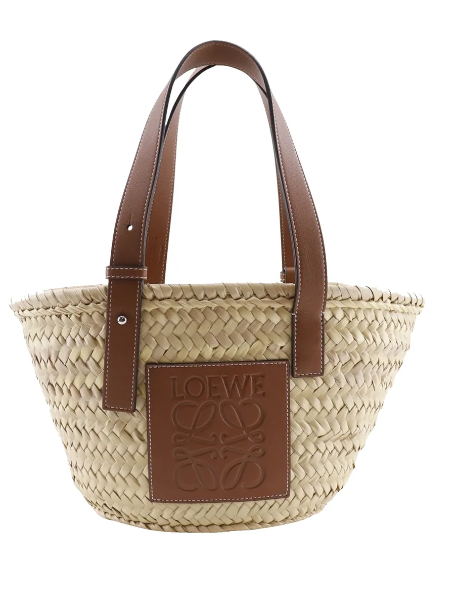 маленькая сумка-тоут Raffia Anagram Basket (2021 год) 1