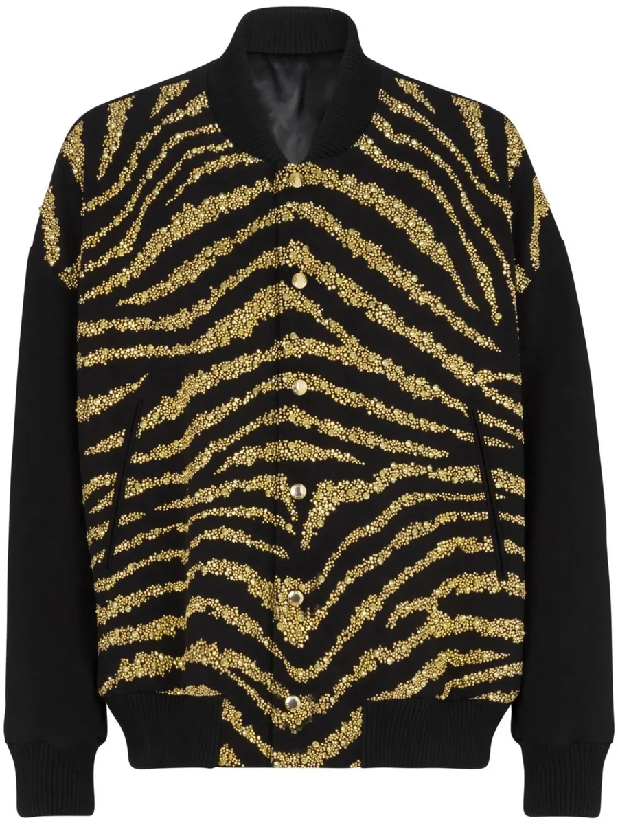 metallic zebra-print jacket 1