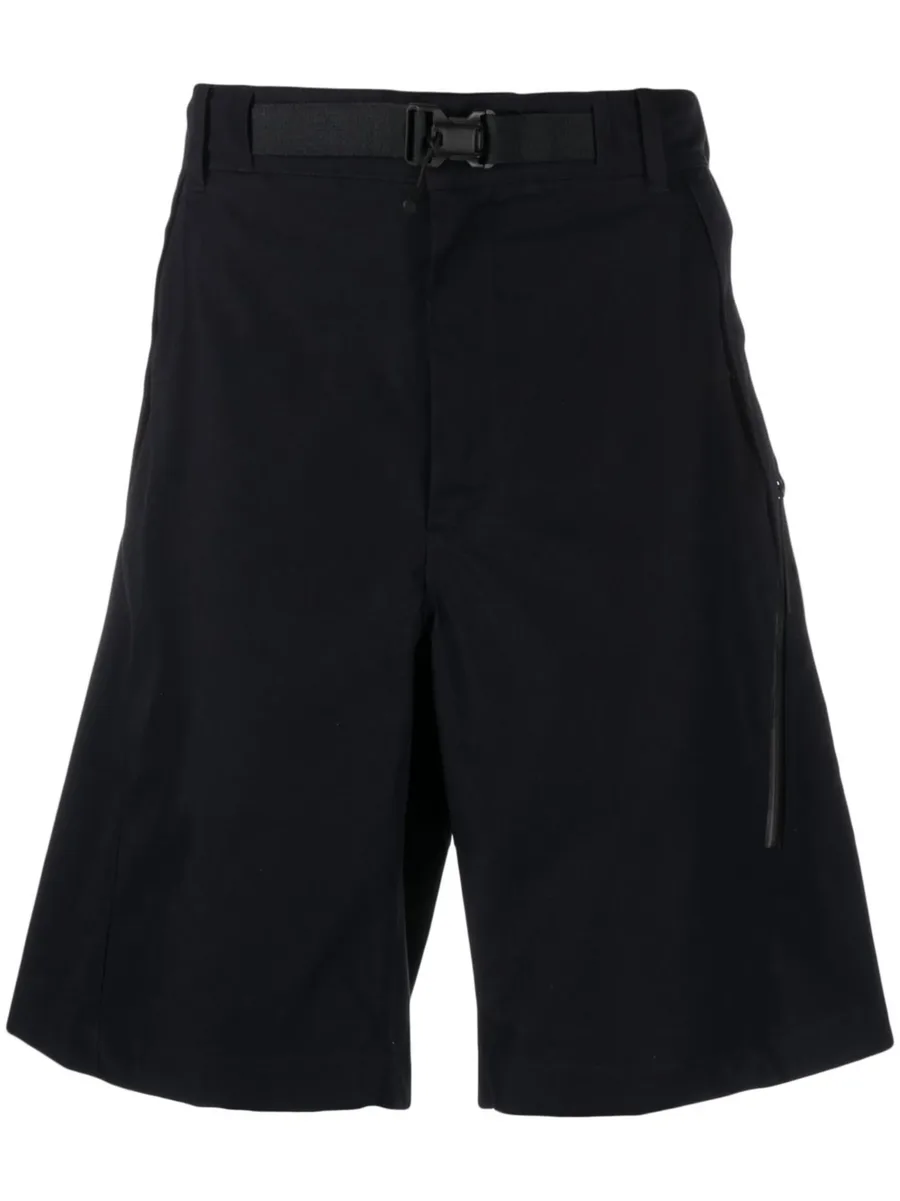 logo-print belted-waist shorts 1