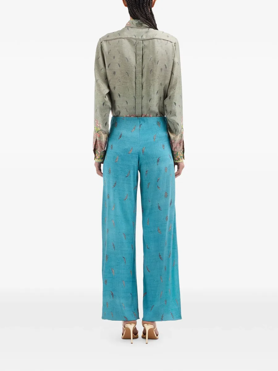Adanastr leaf-print palazzo pants 8
