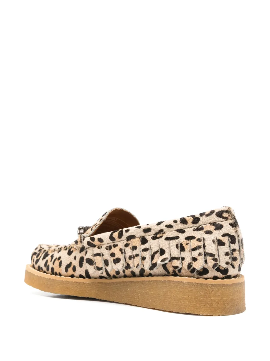 crystal-embellished animal-pattern loafers 5