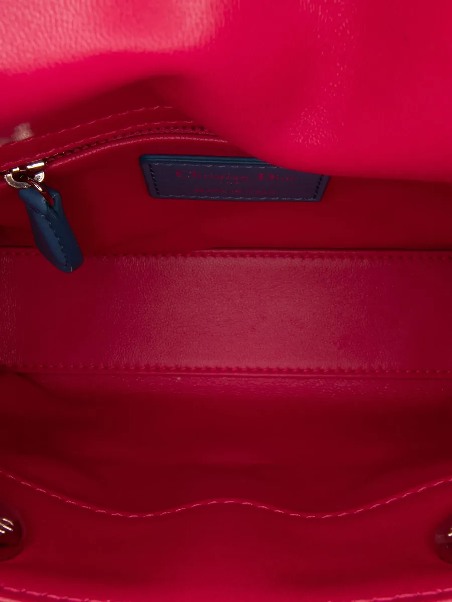 маленькая трехцветная сумка-сэтчел Cannage Lady Dior Tricolor (2014 год) 10
