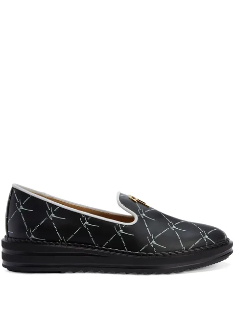 Tim logo-lettering loafers