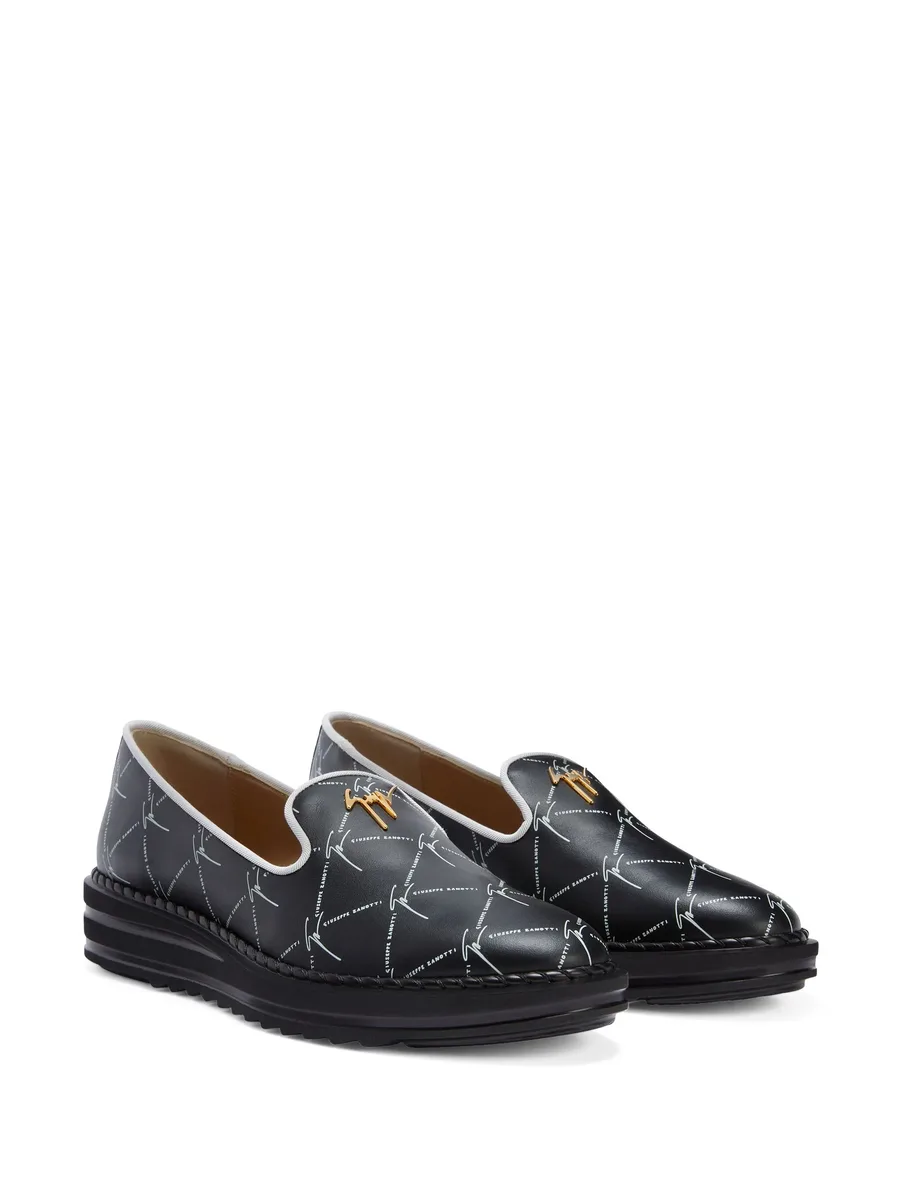 Tim logo-lettering loafers 4