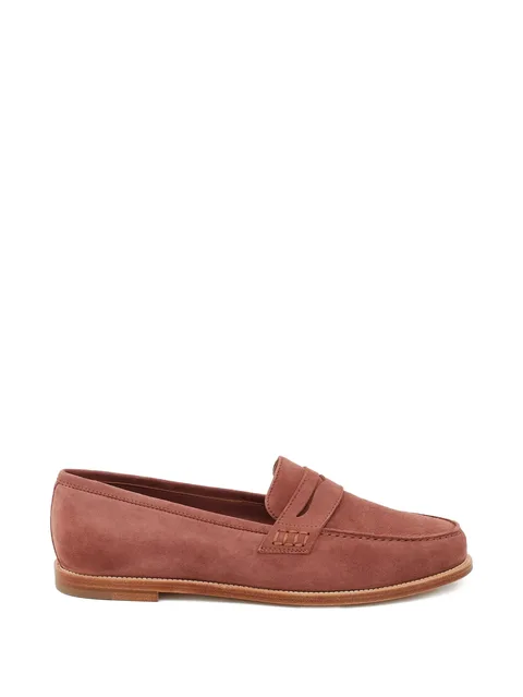 Perrita round-neck suede loafers