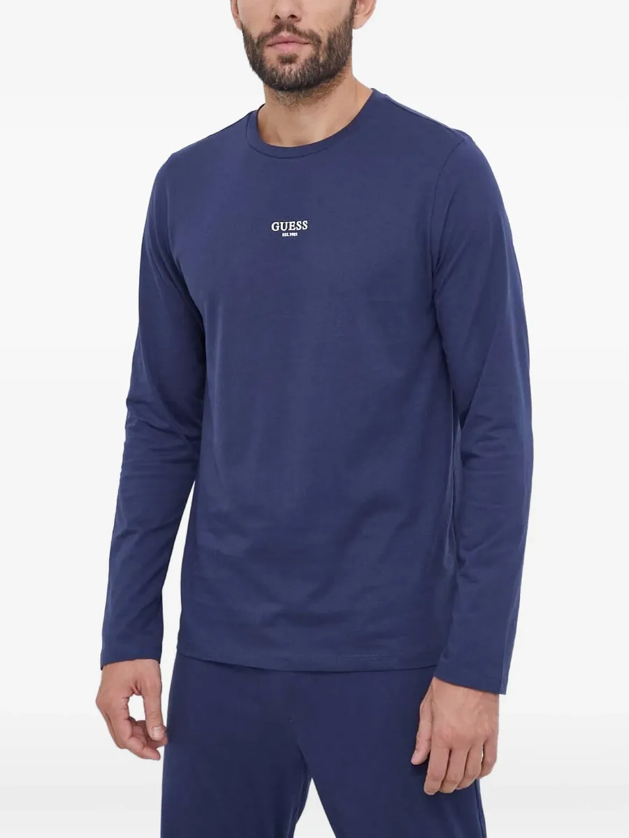 logo-print long-sleeve pajamas 1