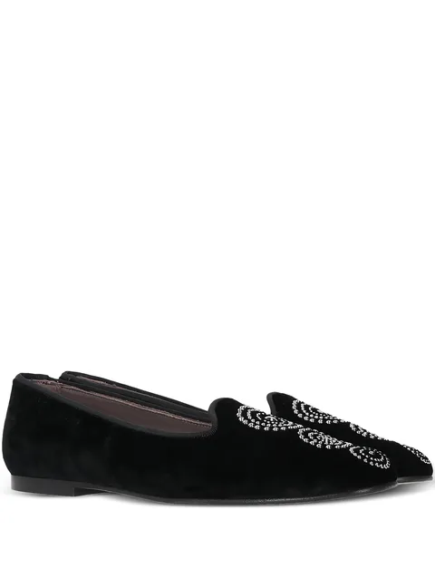 stud-embellishments velvet loafers