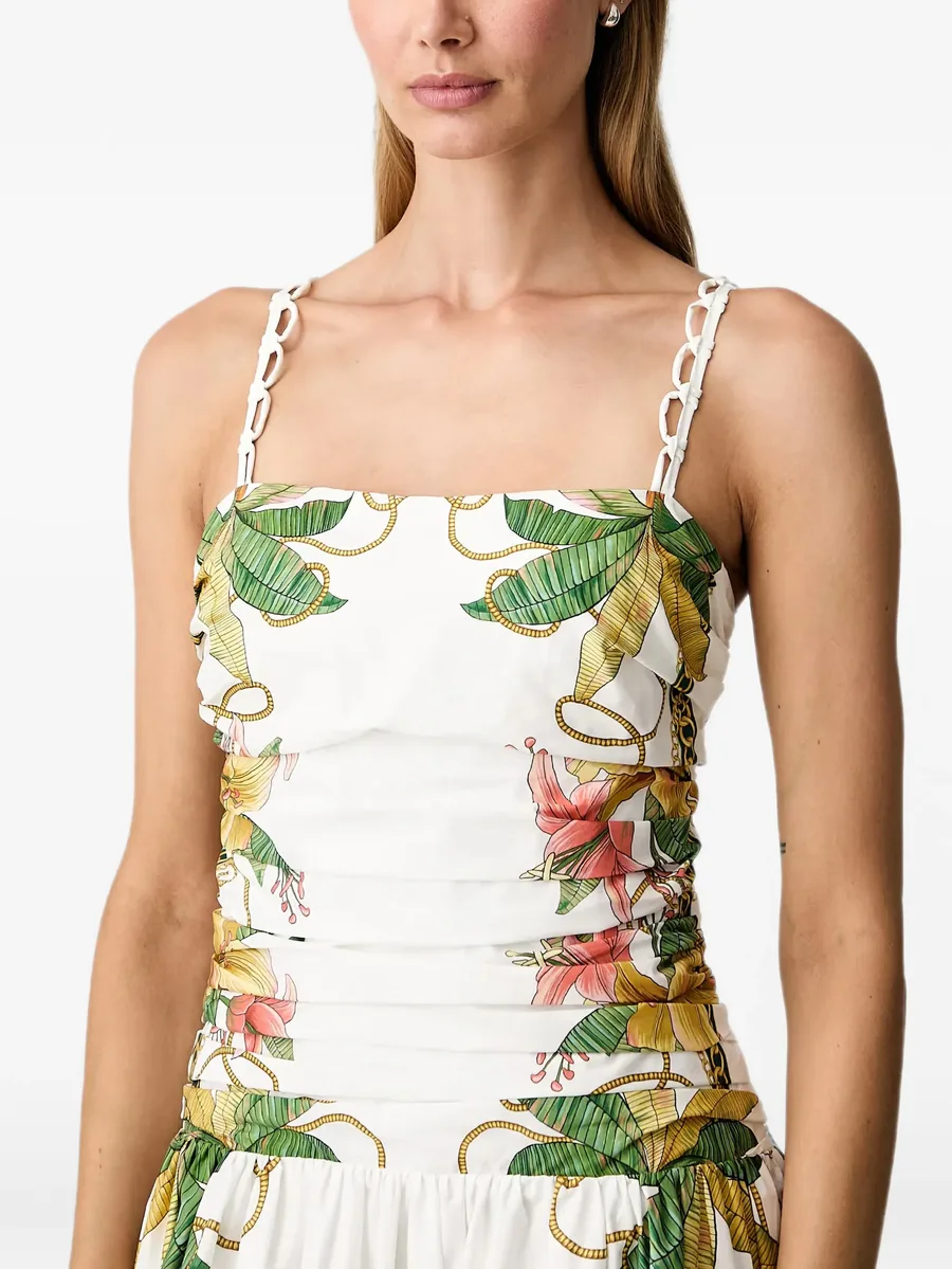Tropical Royalty off-white midi dress sleeveless 4