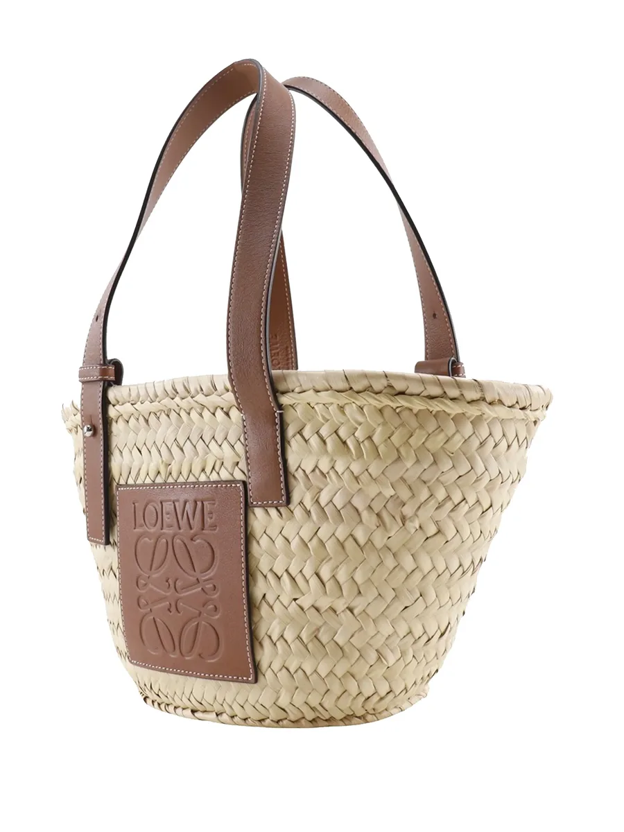 маленькая сумка-тоут Raffia Anagram Basket (2021 год) 5