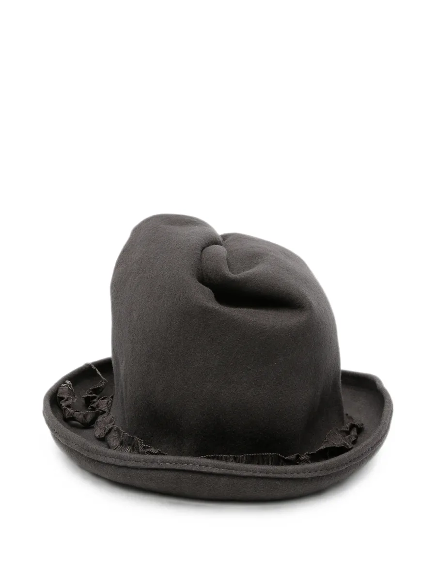 ruffled-trim fedora hat 2