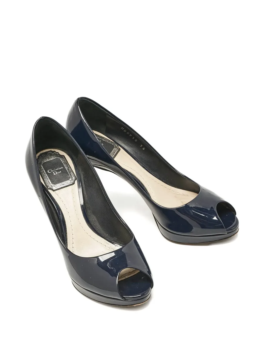 patent leather peep-toe pumps 3