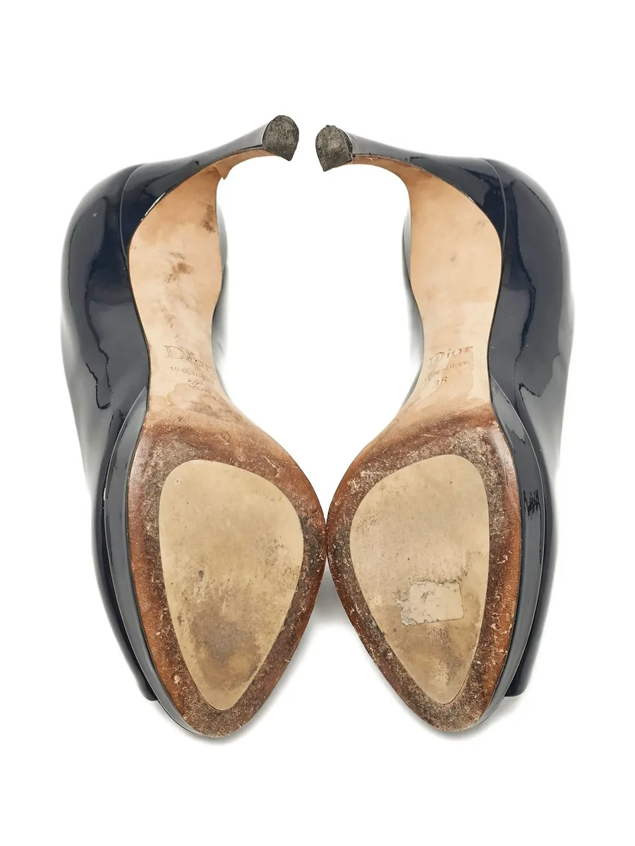 patent leather peep-toe pumps 8
