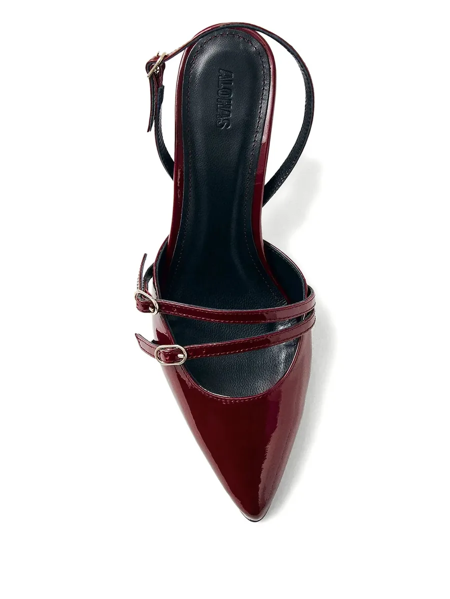 75mm leather heeled pumps 5