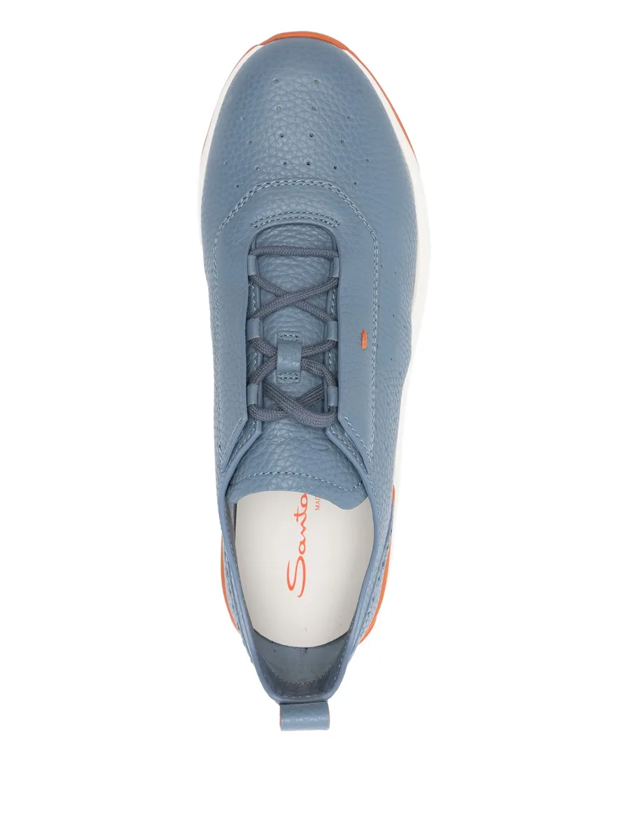 perforated-design leather sneakers 7