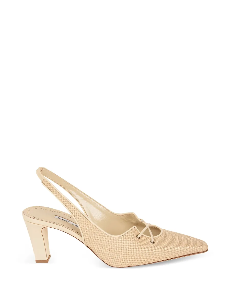 raffia lace-up pumps 2