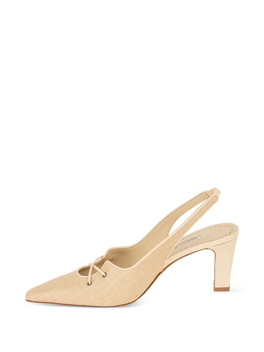 raffia lace-up pumps 6