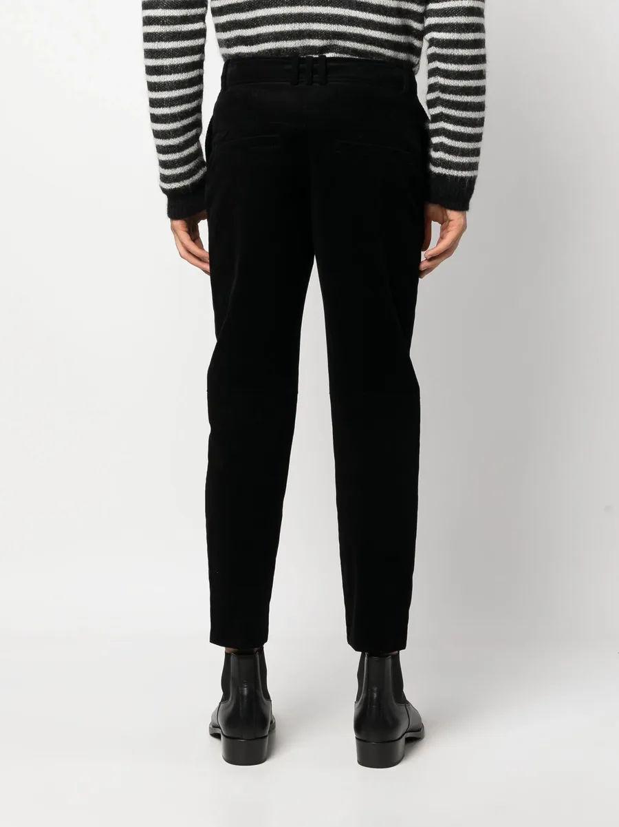 tapered-leg suede cropped trousers 7