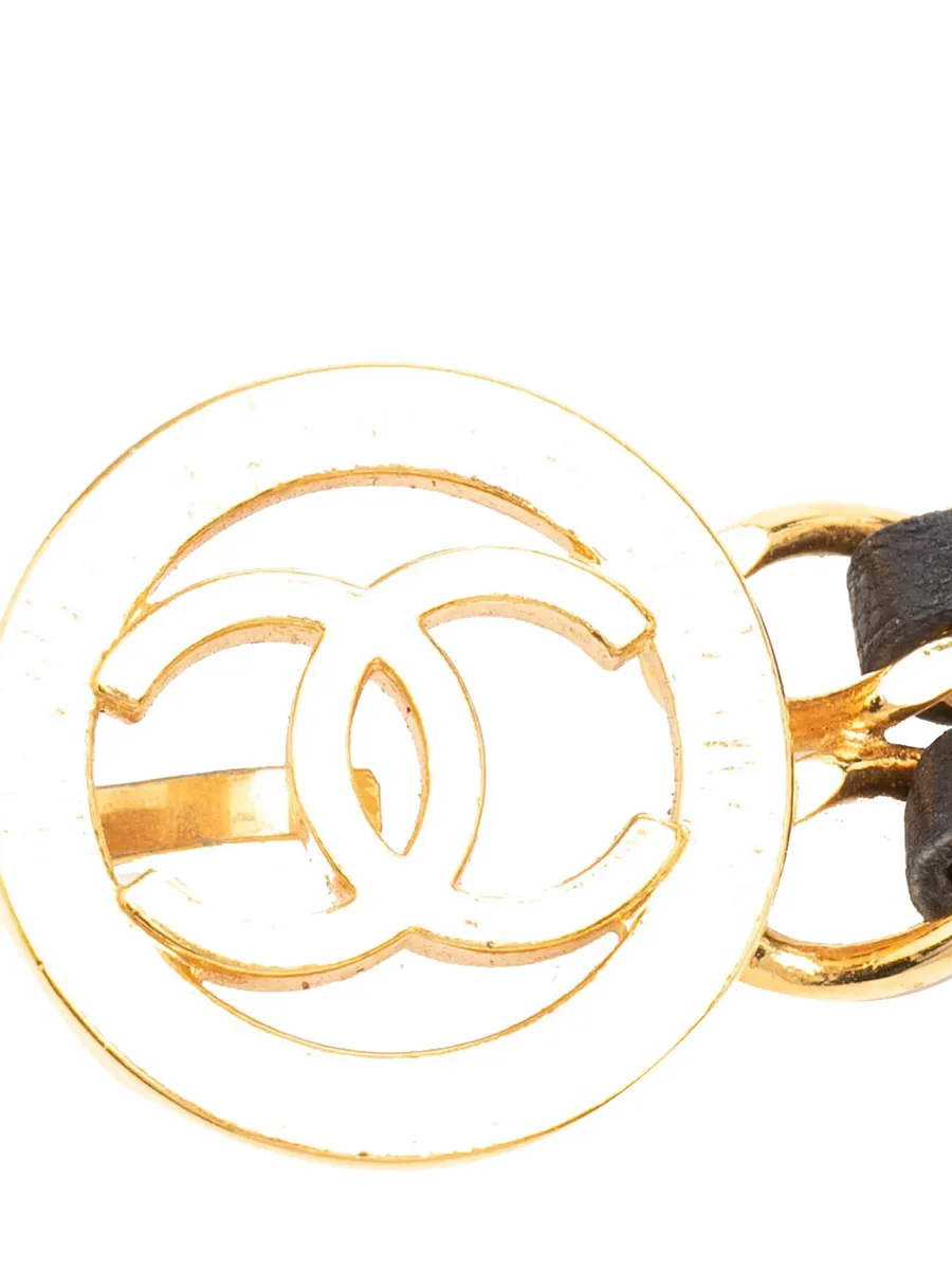 ремень Gold Plated Leather Woven Double Chain (20 век) 7