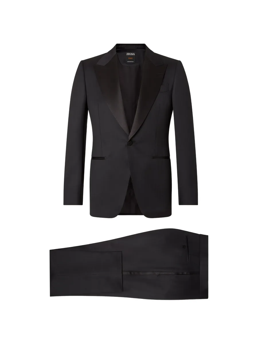 black Trofeo 120mila wool and mohair evening suit 1