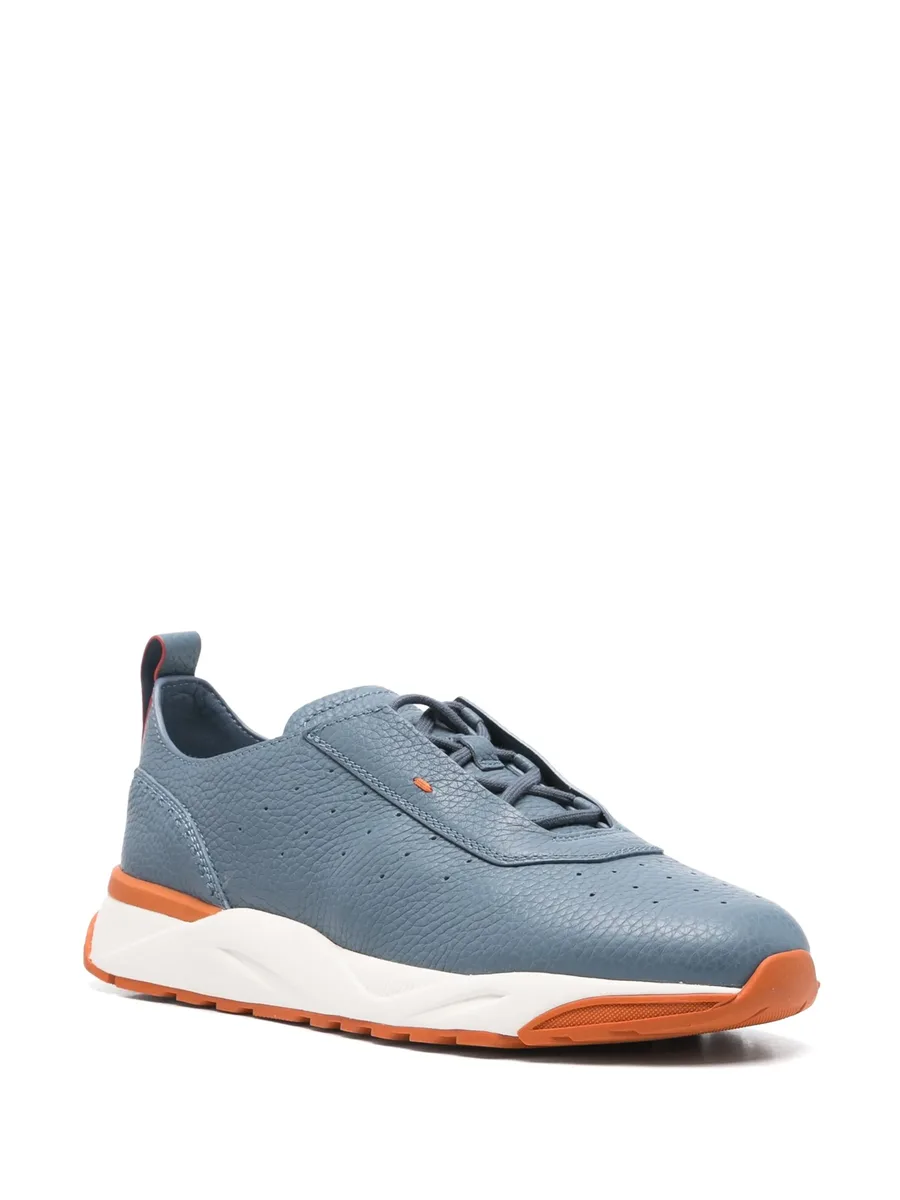 perforated-design leather sneakers 4