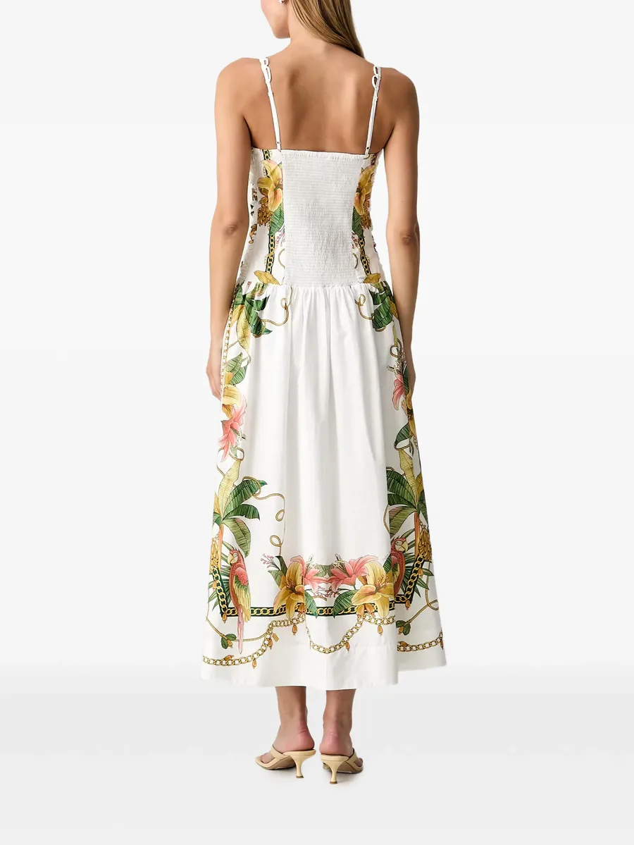 Tropical Royalty off-white midi dress sleeveless 3