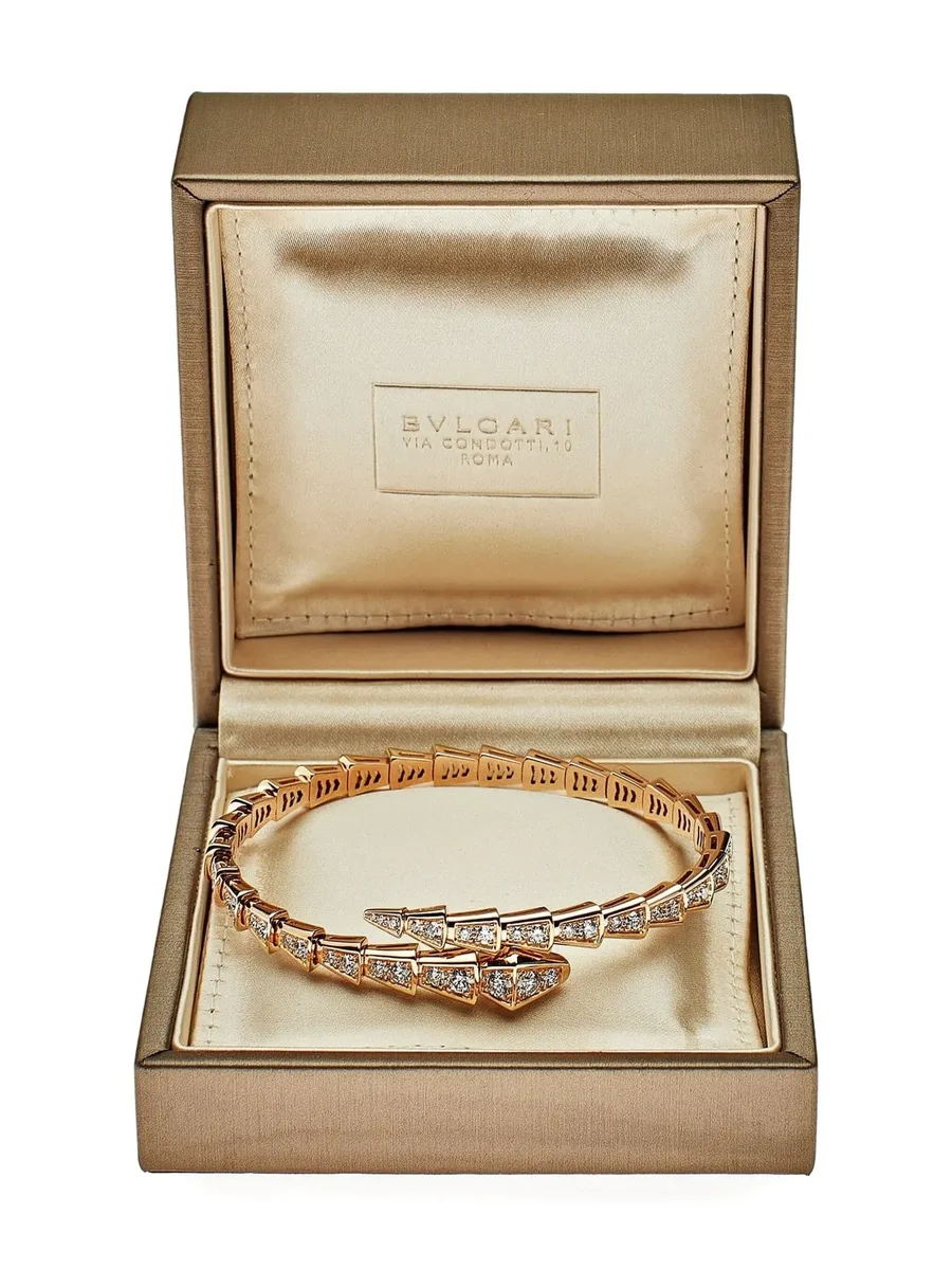 браслет Serpenti Viper из розового золота с бриллиантами 8